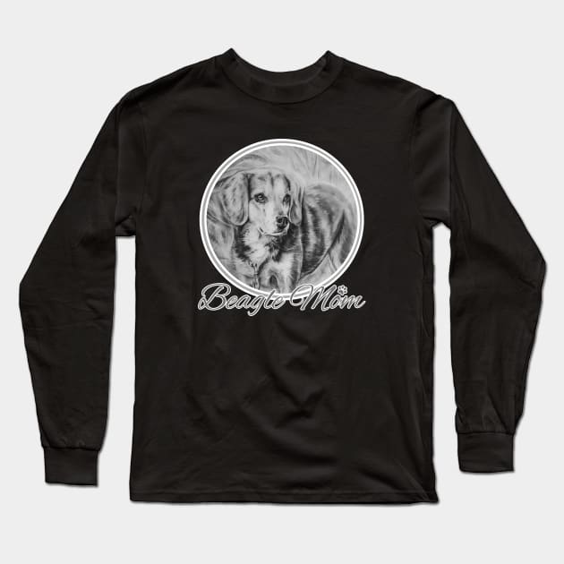 Beagle Mom Art Long Sleeve T-Shirt by AuburnQuailart